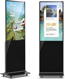 JIYANG 43 Inch Indoor Digital Signage Floor Standing Digital Kiosks LCD Totem Monitor with WiFi HDMI/USB Input Auto Media Player Android System,Free Customization Logo