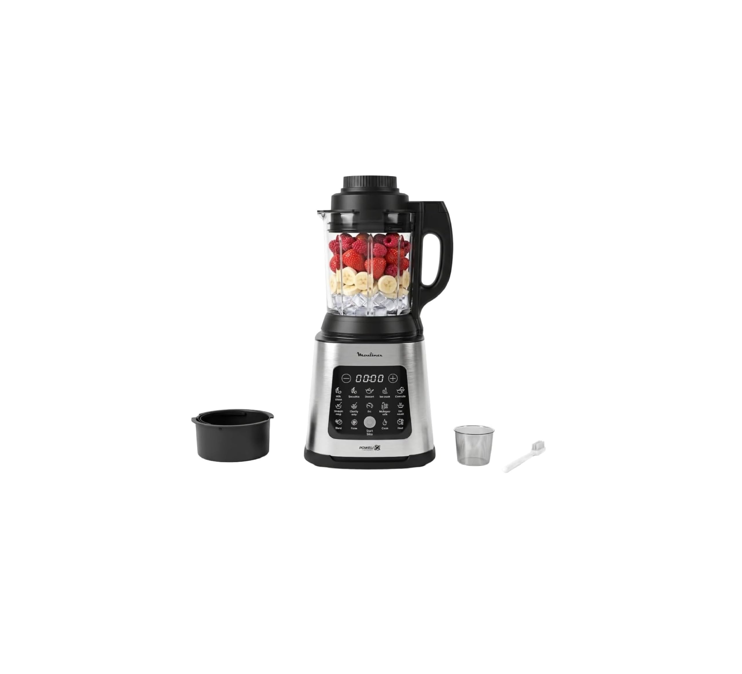 Moulinex PerfectMix, Cook Batidora Vaso 1400W 10 Programas Powelix | Con 10 programas, cuchillas Powelix extraíbles, jarra 2L y recetas en app LM83SD