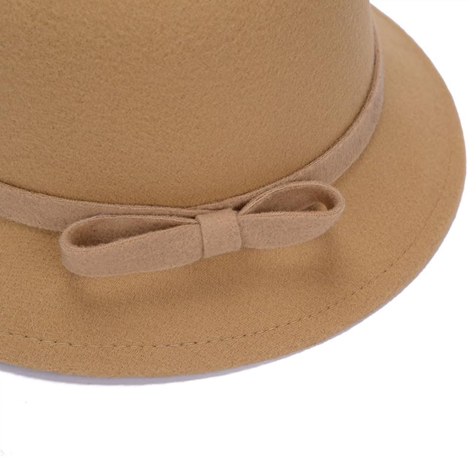 CynKen Women Polyester 1920S Vintage Cloche Bucket Hat Winter Straight Bowknot Cap - Image 2