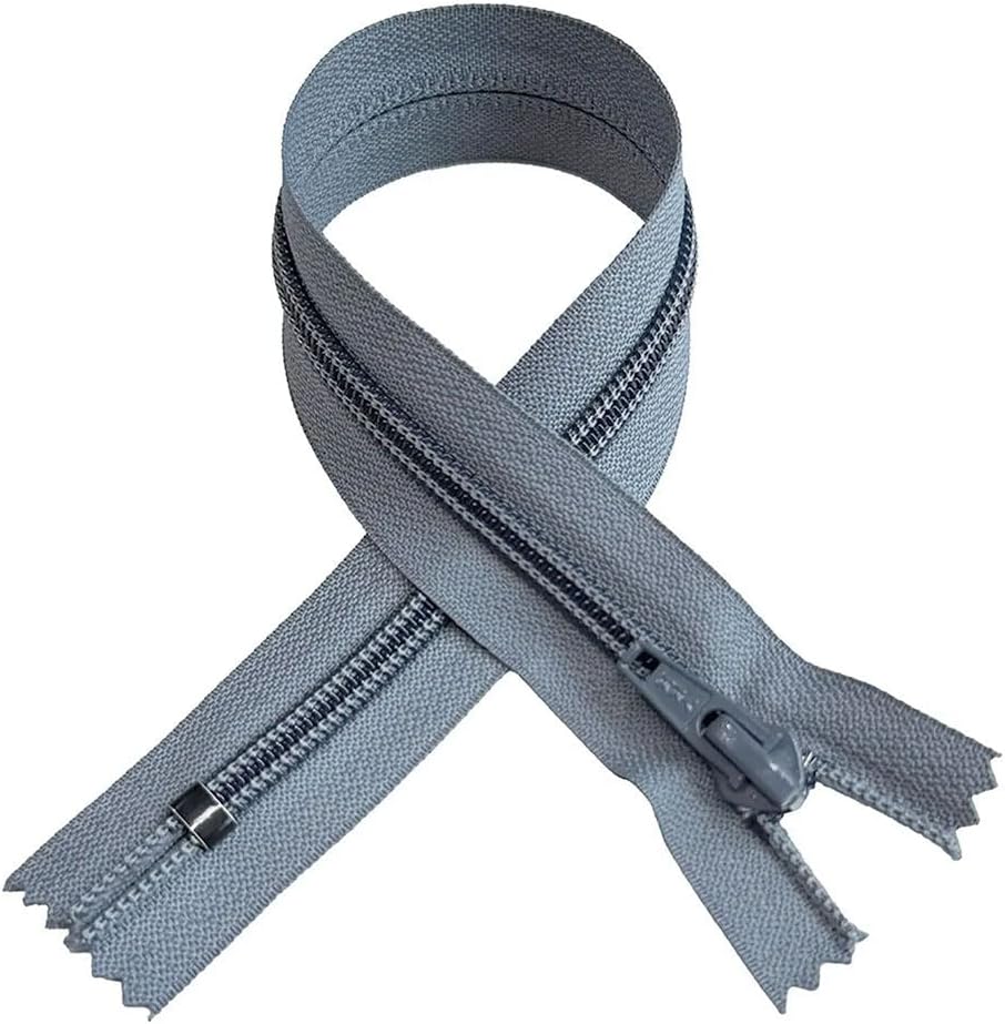 YKK #8 14 Inch Nylon Coil Non-Separating, Closed-End Heavy Duty Zipper for Pant, Skirt, Dress, Boot Or Bag (1 Zipper) Color: Rail Grey #578W