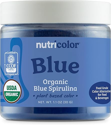 Nutricost Colorante Alimentario Azul a Base de Plantas de Espirulina Orgánica (30 Porciones) - Alternativa de Color Nutricolor para Alimentos y