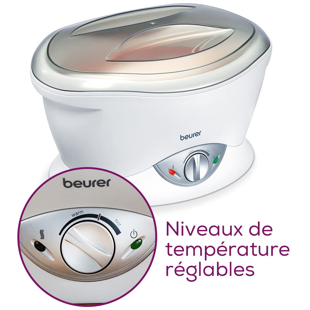 Beurer MP 70 Bain de paraffine électrique avec cire parfumée et films plastique pour mains et pieds hydratés