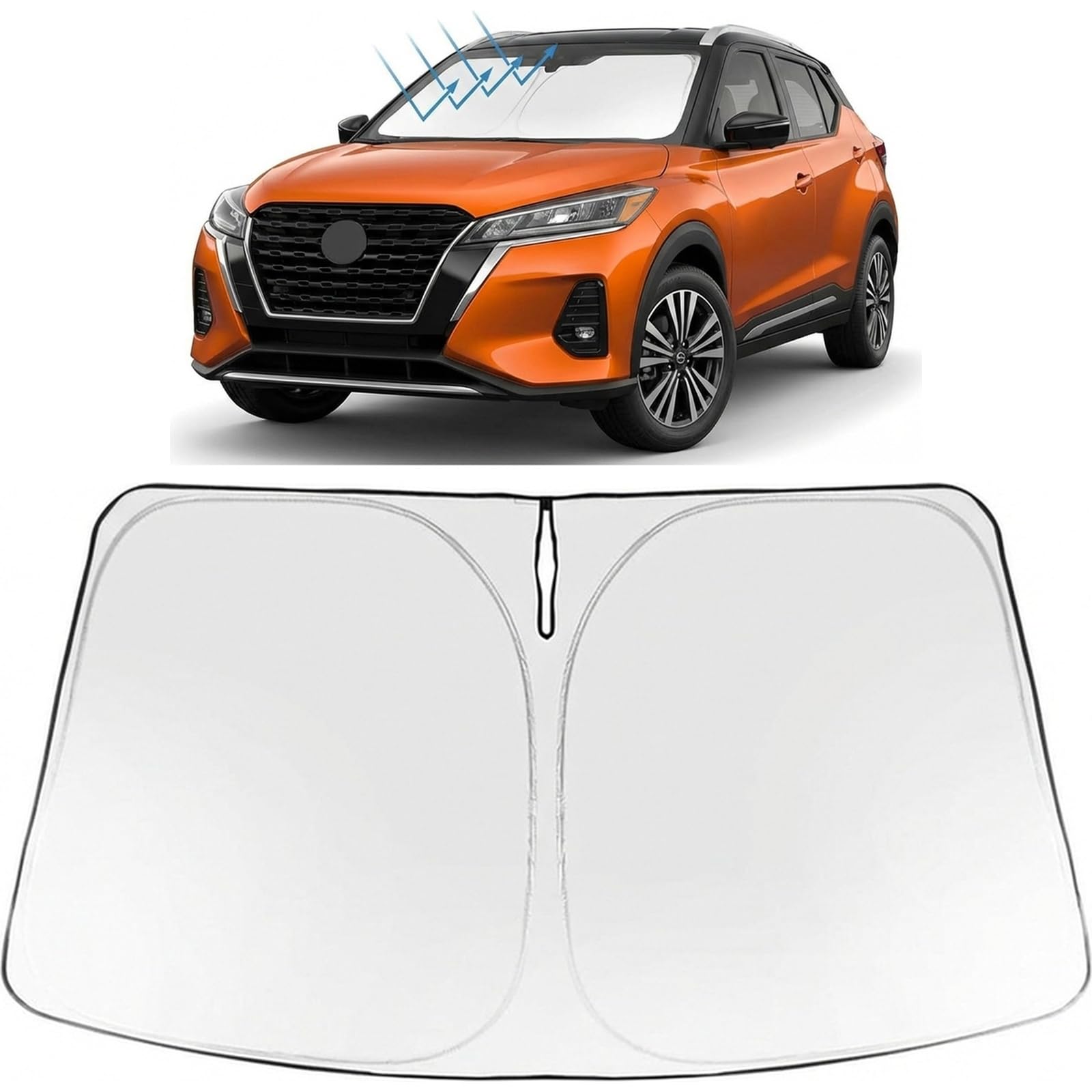 Proadsy Custom Fit 2025-2026 Nissan Kicks Windshield Sun Shade, Blocks Heat