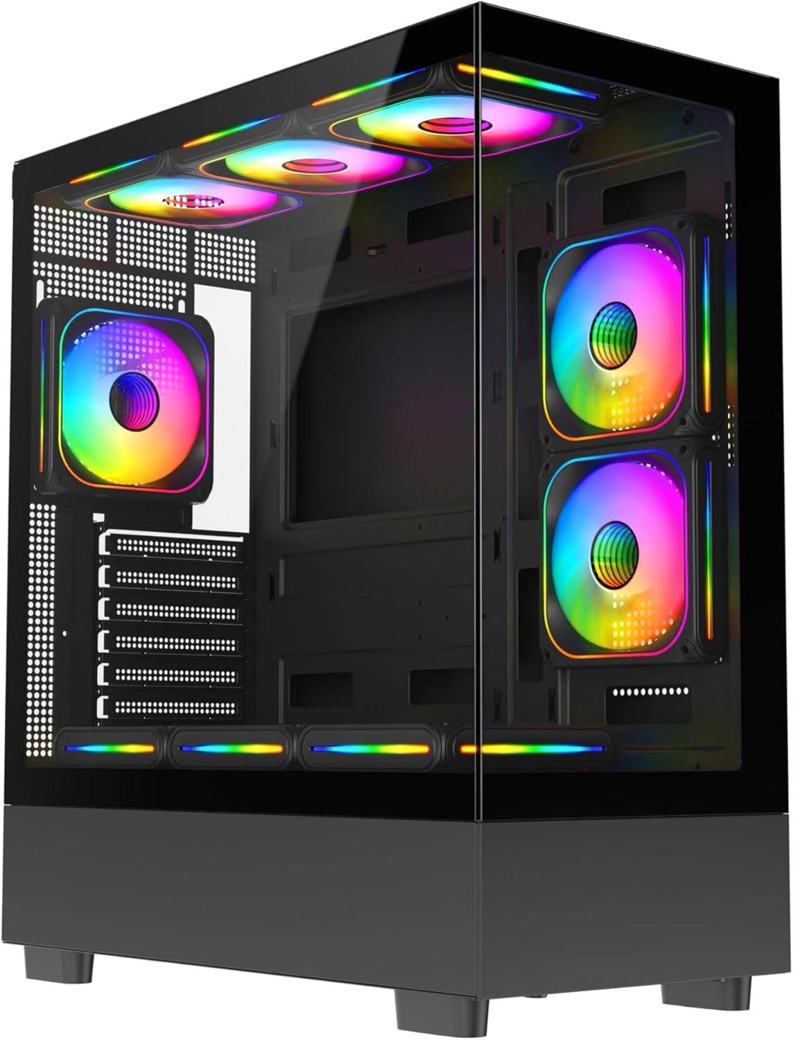 Revampix Torre Gaming Intel Core i7, Tarjeta Gráfica GTX750 4GB, 16GB RAM, 256GB SSD + 1TB HD, Fuente 500W 80+, Caja RGB con 6 Ventiladores, WiFi, Windows 11, Negro