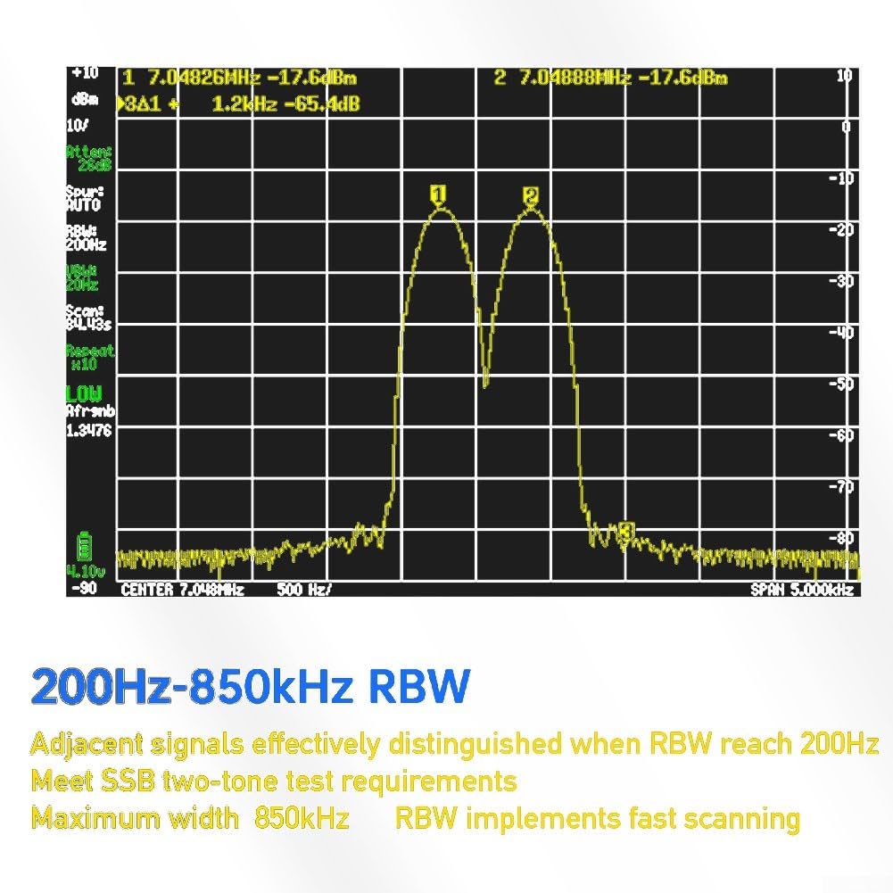 Analizador de Espectro Ultra Tiny-SA, Pantalla táctil de 4" Analizador de frecuencia pequeño portátil de 100 kHz a 5,3 GHz con Tarjeta de 32 GB Generador de señal 2 en 1