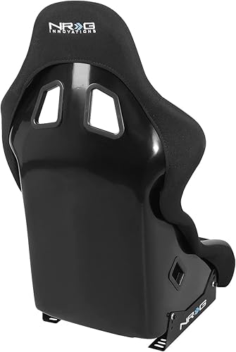 Vista 20 de NRG Innovations NRG-FRP-302BK Asiento de carreras con respaldo fijo de fibra de vidrio (grande), compatibilidad con arnés de 4 puntos, Alcántara