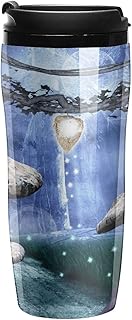 Olbrzymi grzyb świat podróżny kubek kubek do kawy plastikowy z pokrywką podwójna ściana izolowany z wzorem wzór kubek z nadrukiem