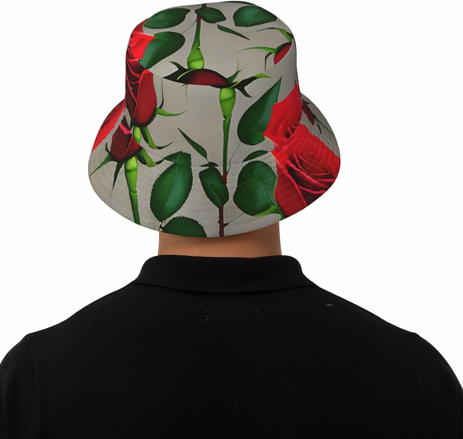 Red Rose Flowers 1 Print Sun Hat Outdoor Fisherman Cap Summer Bucket Hat Beach for Men Women