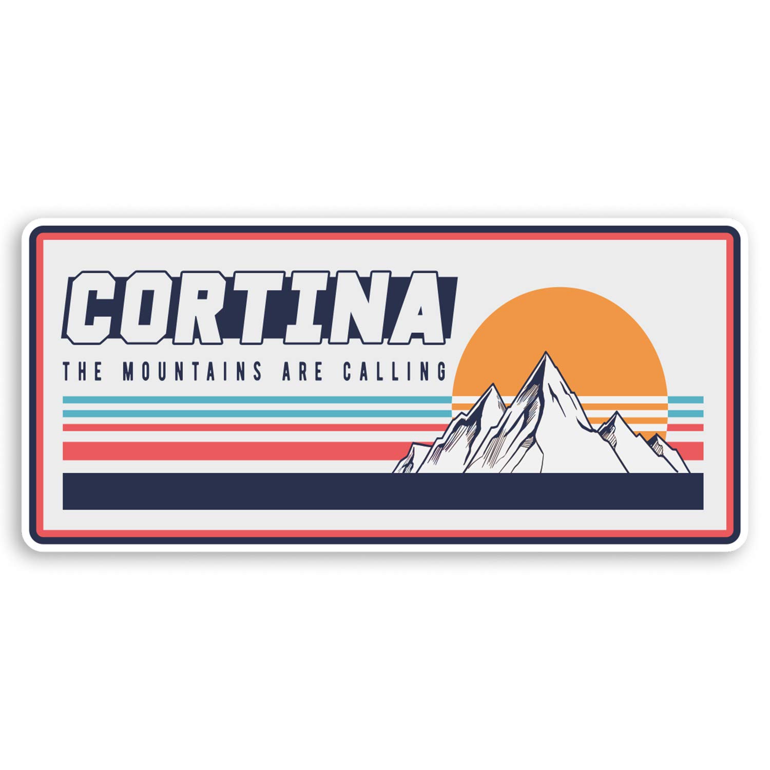 Destination Vinyl Ltd Multi 2 X 10Cm Retro Cortina Vinyl Stickers - Italy Ski Skiing Sticker Luggage #20303 (10Cm Wide)