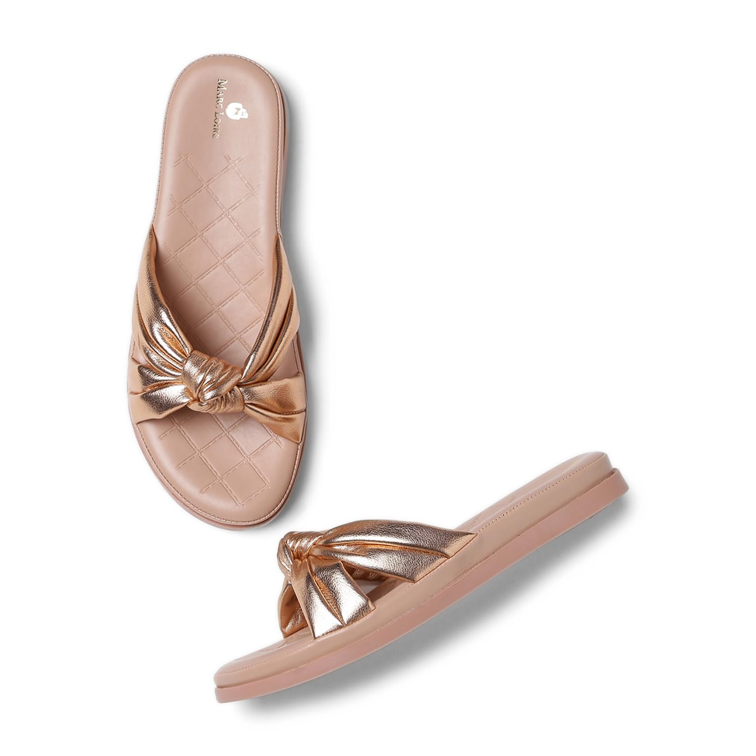 Marc Loire Women Open Toe Embellished Flats for Casual Wear (Rose Gold, 5) (B0CVQPP4NW) Amazon Price History, Amazon Price Tracker