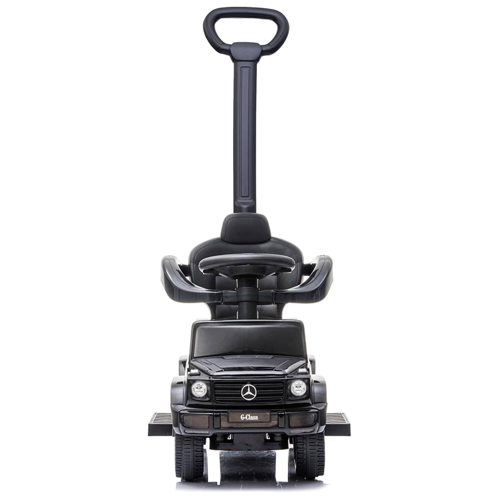 Kids Outdoor Stroller Mercedes G-Wagon for Toddlers 1 to 3 Years Old with Music, Horn Sounds, and Handle, Black