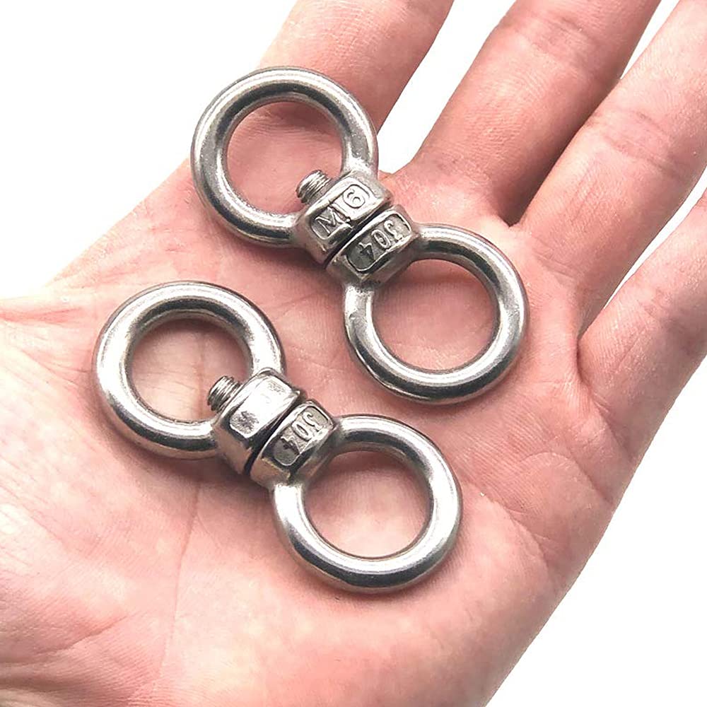 12 Dadi Di Sollevamento M8 In Acciaio Inox - Occhiello Per Fissaggio, Sollevamento E Decorazione