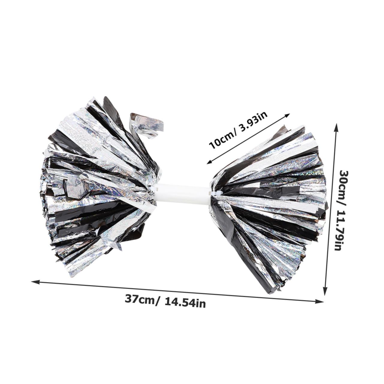 BESPORTBLE 2Pcs Metallic Cheerleading Pom Poms with Handles Compact Performance Props for Cheering Dance Sports Events and Team Spirit Eye Catching Design for Adults