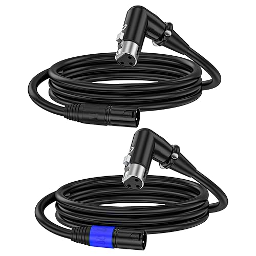ZTOXLR Cables XLR, cable de micrófono XLR de 3.3 pies, paquete de 6 unidades, cable de altavoz XLR de 3 pines chapado en oro macho a hembra, cable