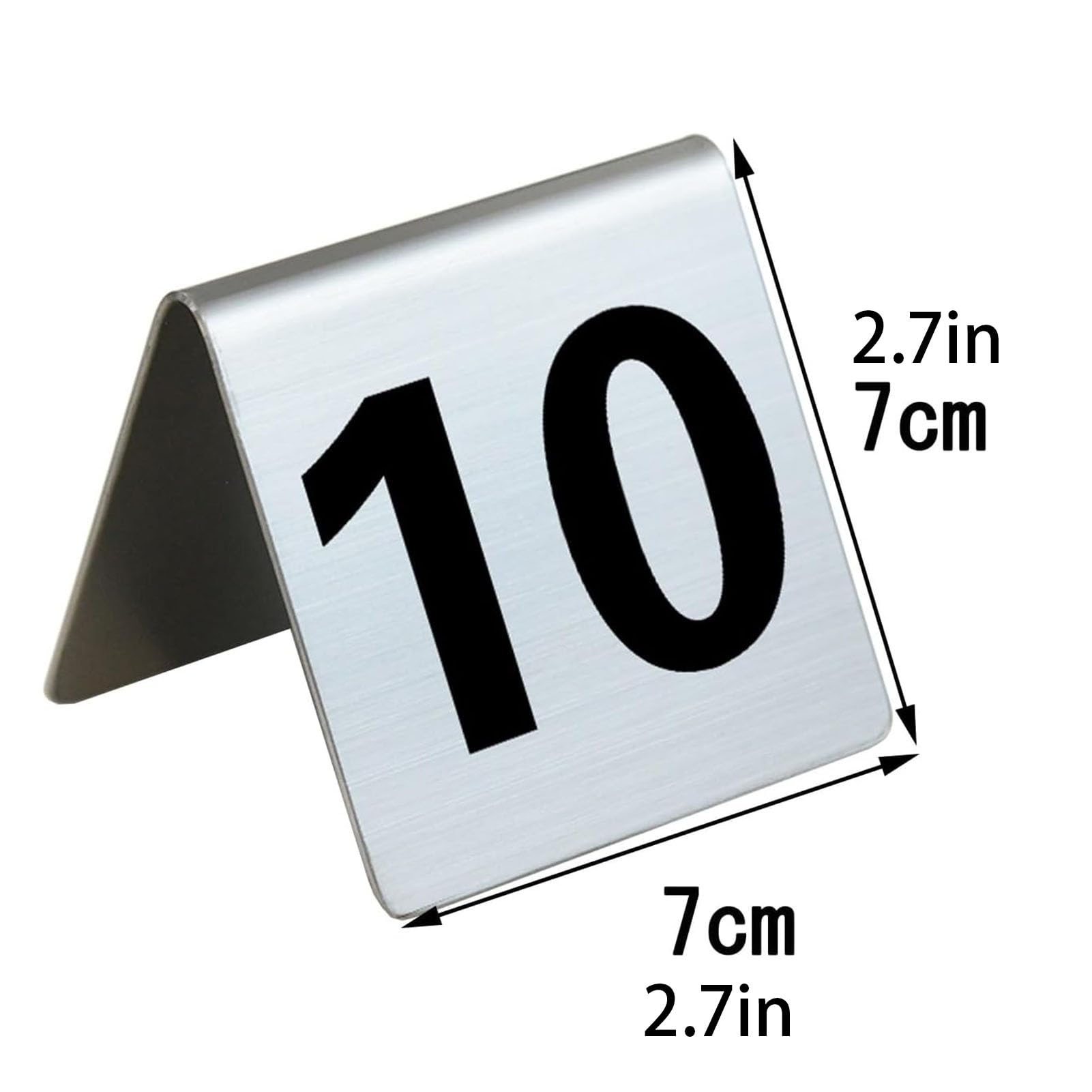 Placa de Número de Mesa Estilo Carpa de Acero Inoxidable, Carpa de Doble Cara, Placa de Número de Mesa for Restaurante, Letrero de Mesa Reservada for Restaurantes(Nero,41~50)