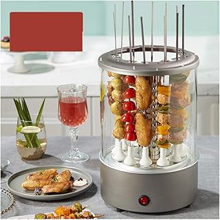 review zaizai Smokeless Electric Grill,Portable and Nonstick As 360° Automatic Rotation, Timing Controllable, Easy to Clean No-Smoke Automatic Skewers 1100W