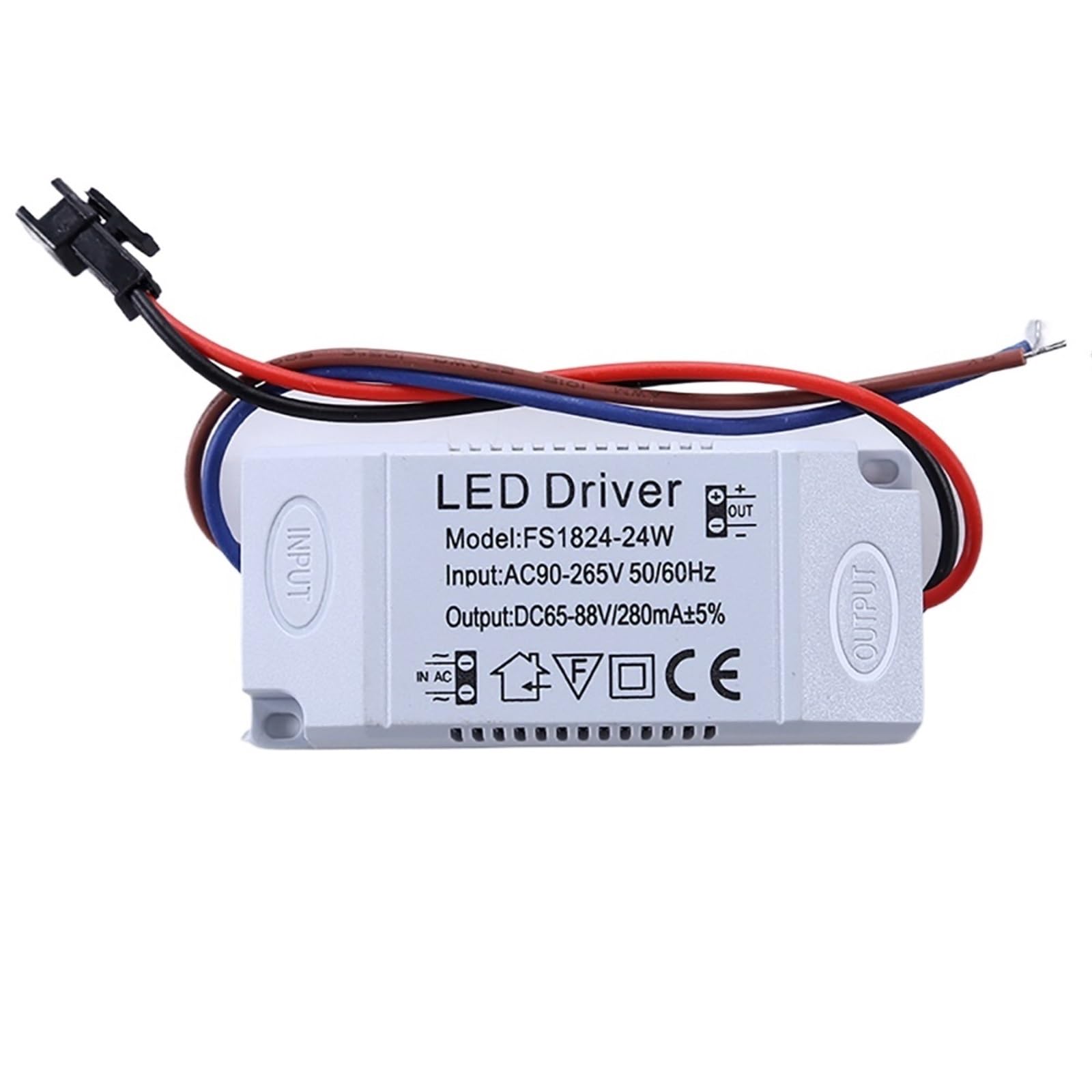 FCARUMIQP LED Power Supply 1W-24W 240-280mA Driver Adapter with SM Or AC90-265V Lighting for Panel Light Downlight(SM 18-24W)