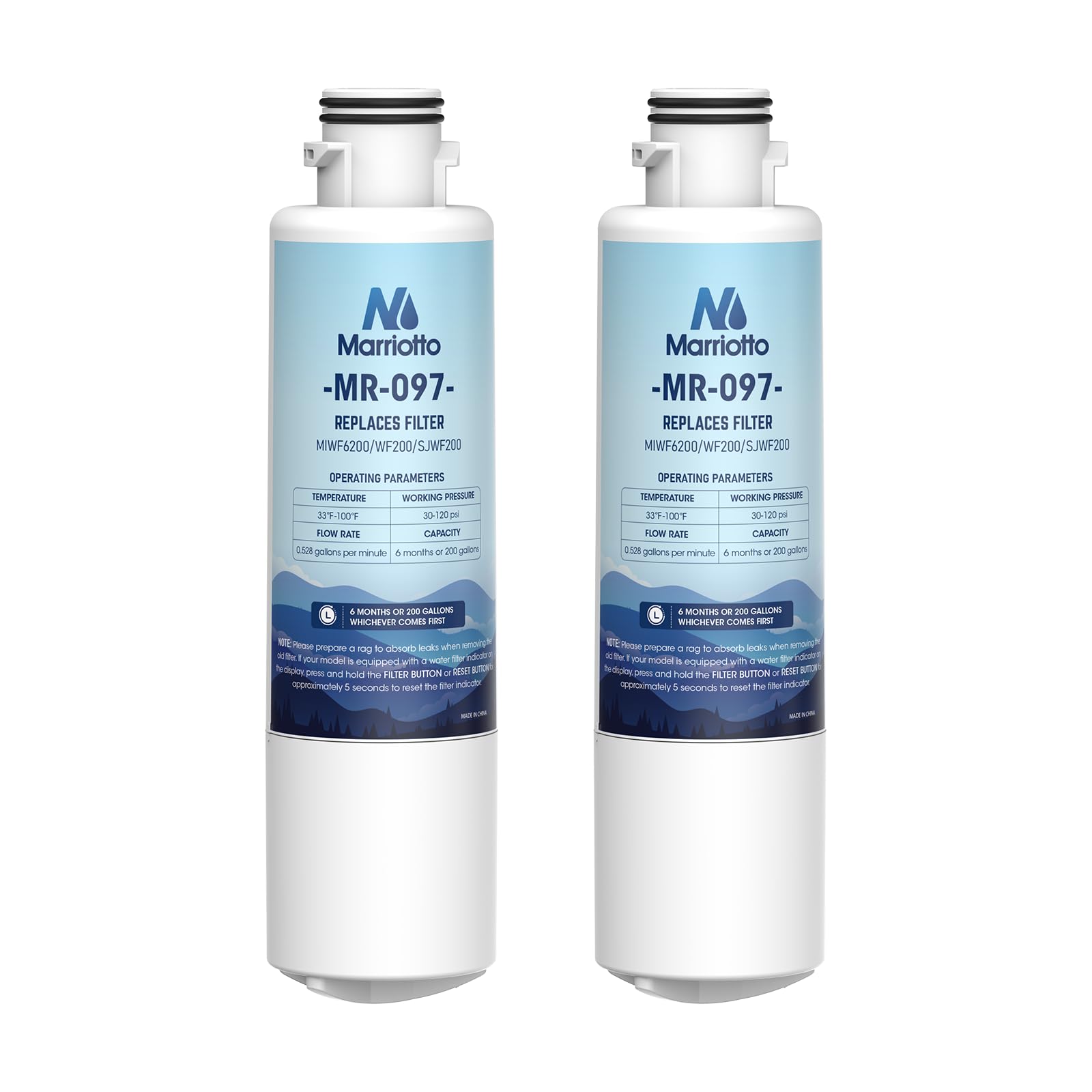 MARRIOTTO MIWF6200 Water Filter Replacement for Midea MIWF6200, MRS26D5AST, MRS26D7AST, MRQ22D7AST, MF-2008-R2, NS-WF26SS0-1, Zline MIWFT2100, RFM-W-