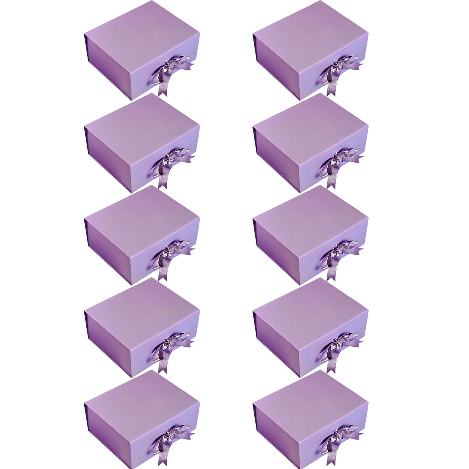 Aakriti Purple Gift Box Set of 10 Ribbon Closure Premium Packaging Boxes for Jewelry, Wedding Return Gifts, Festive Hampers & Corporate Gifting 18x17x9 cm-image-44