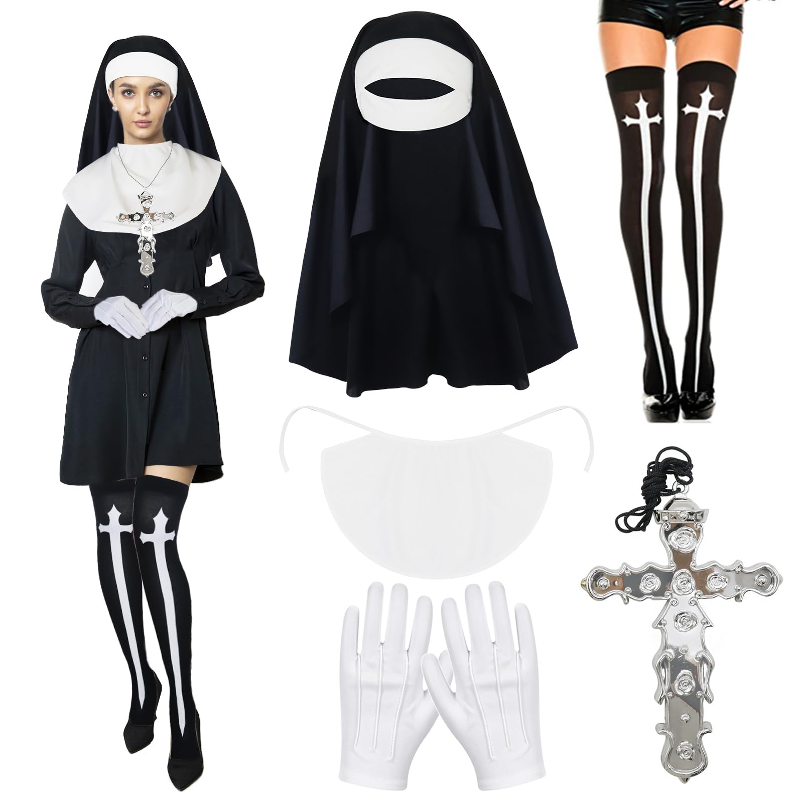 Widmann - Costume da suora, abito, suora del convento, costume da chiesa, Tg. L Adulto, 27523