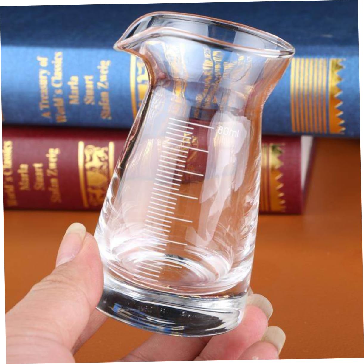 Cabilock 6 Pezzi Bicchieri Misuratori Vetro Trasparente con Graduazione Beccuccio per Versare Rapido Bar per Misurare Liquidi Come Whisky Vodka e Birra