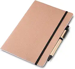 Kit Com Caderno Kraft 30Fls E Caneta Ecológica (Preto)