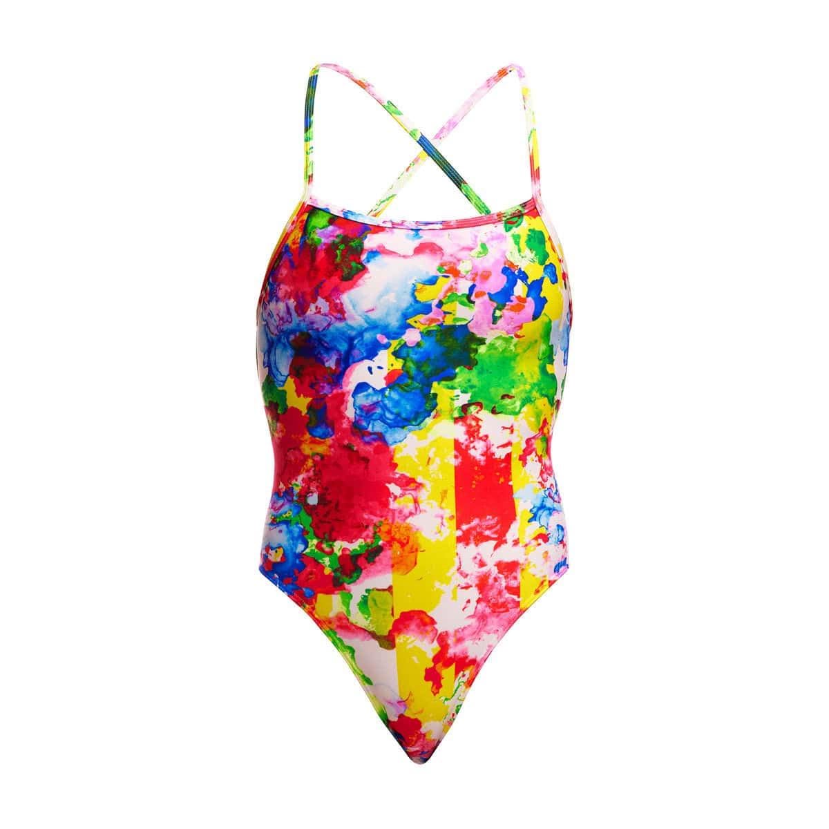 Funkita Ink Jet kostium kąpielowy dla kobiet, odporny na działanie chloru, szybkoschnący, ochrona przed promieniowaniem UV 50+