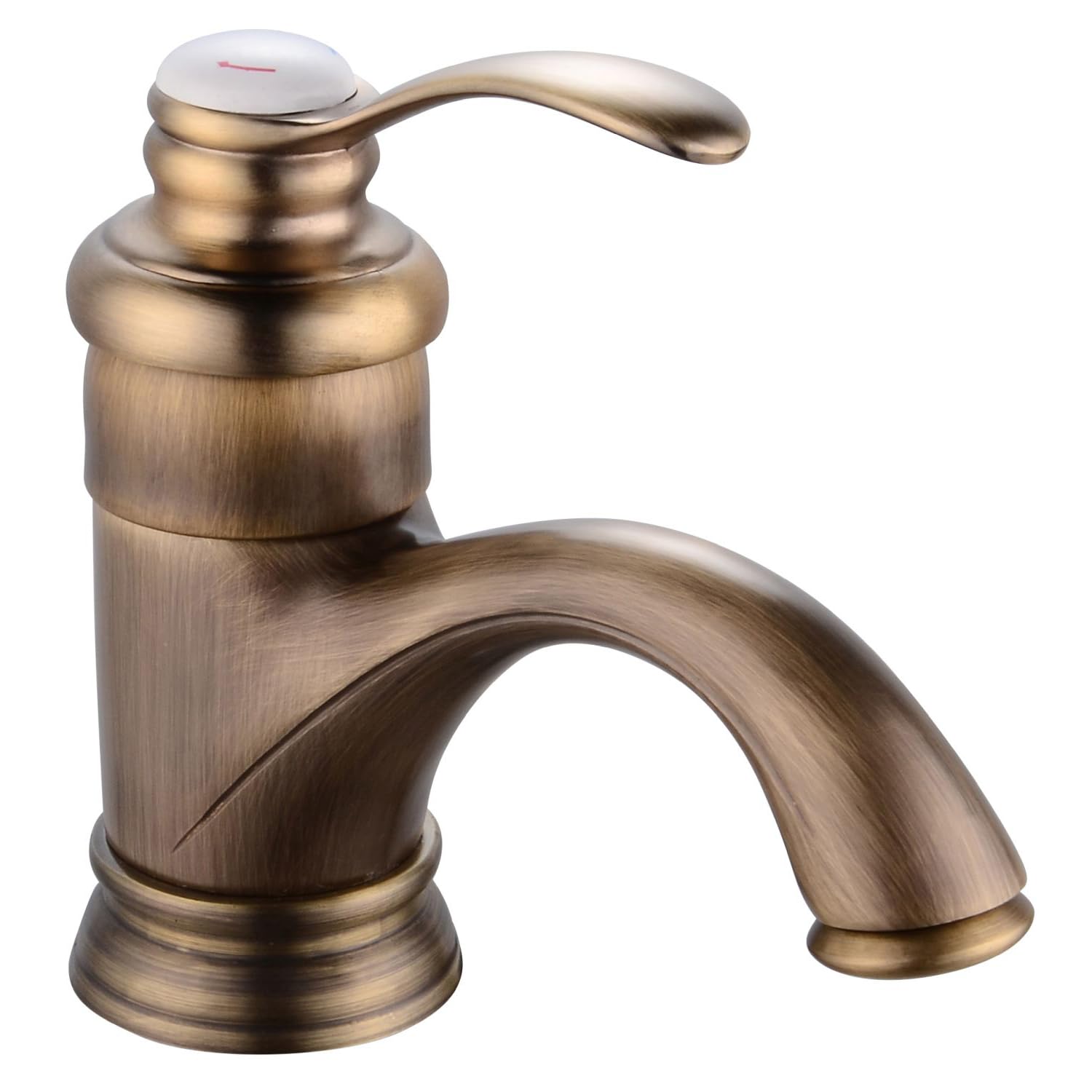 Edouard Rousseau - Mitigeur Lavabo BYRON - Vieux Bronze - Design Rétro