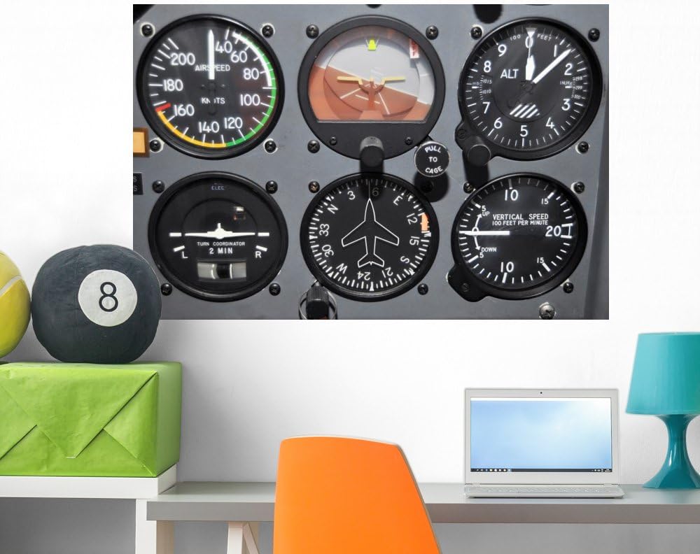 Wallmonkeys FOT-8705003-36 WM356091 Cockpit Controls Peel and Stick Wall Decals, 36" W x 24" H-Large
