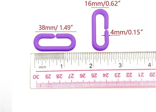 Miniatura 2 de 200 eslabones de cadena de plástico púrpura Juguetes educativos STEM con clip en C y accesorios de jaula de pájaros para periquitosplaneadores de