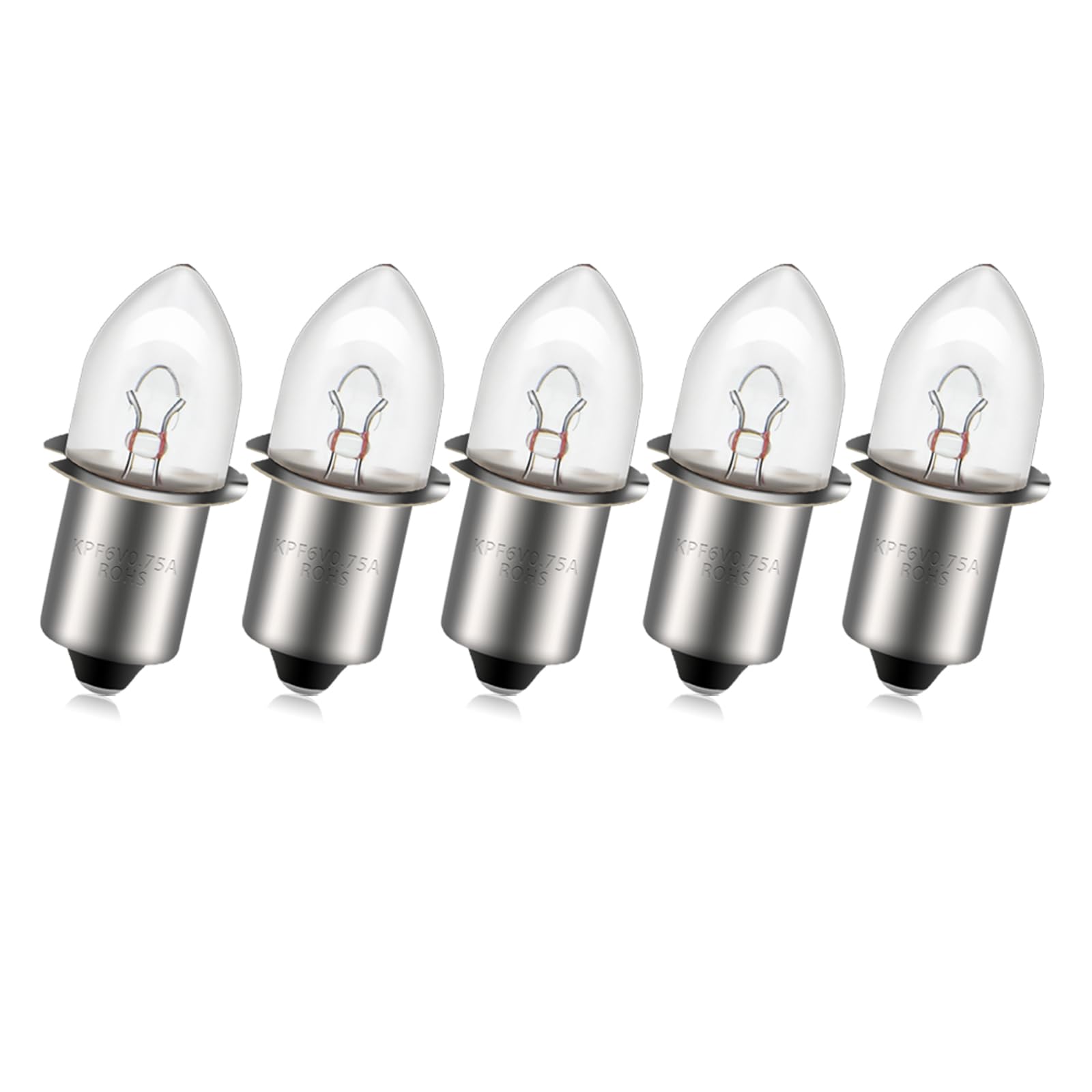 Ruiandsion 6V P13.5S Halogen Bulb 5-Pack, High Output Bulb for Emergency Strobe Light, Halogen Work Light, Instrument Cluster, 360° Warm White