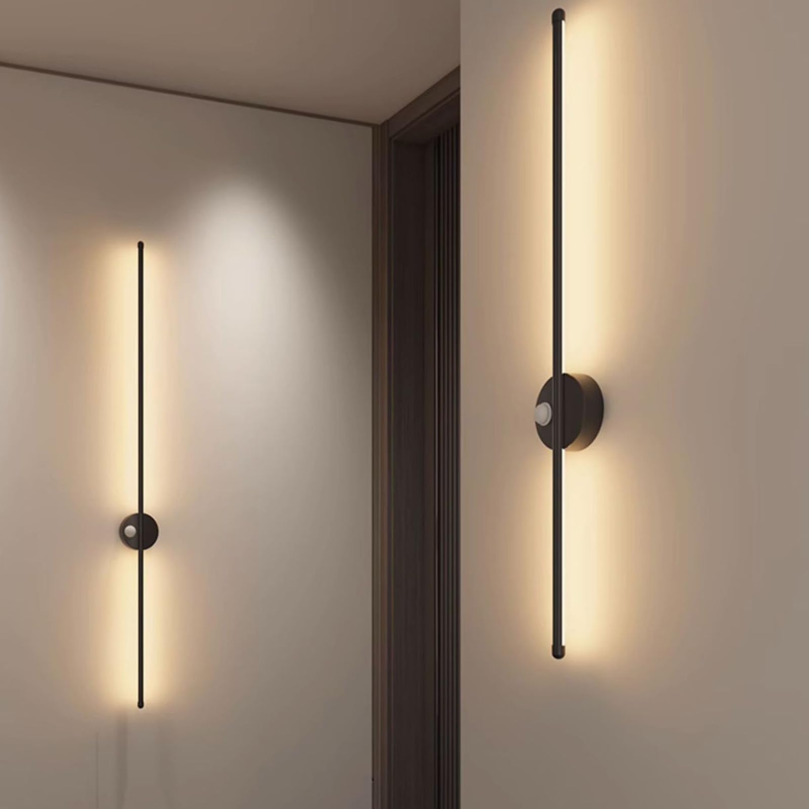 Lampa ścienna LED do wewnątrz z czujnikiem ruchu lampa ścienna USB ładowalna ścienna zasilana bateriami kinkiet ścienny długi pasek aluminiowy do salonu sypialni korytarza