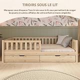 Crazy Pine Lit Enfant avec Tiroirs 190x90 cm – Montessori au Sol en Bois Massif avec Barrière – Sécurisé pour Tout-Petit – Design Scandinave, Montage Facile - Crazy Basic - 6