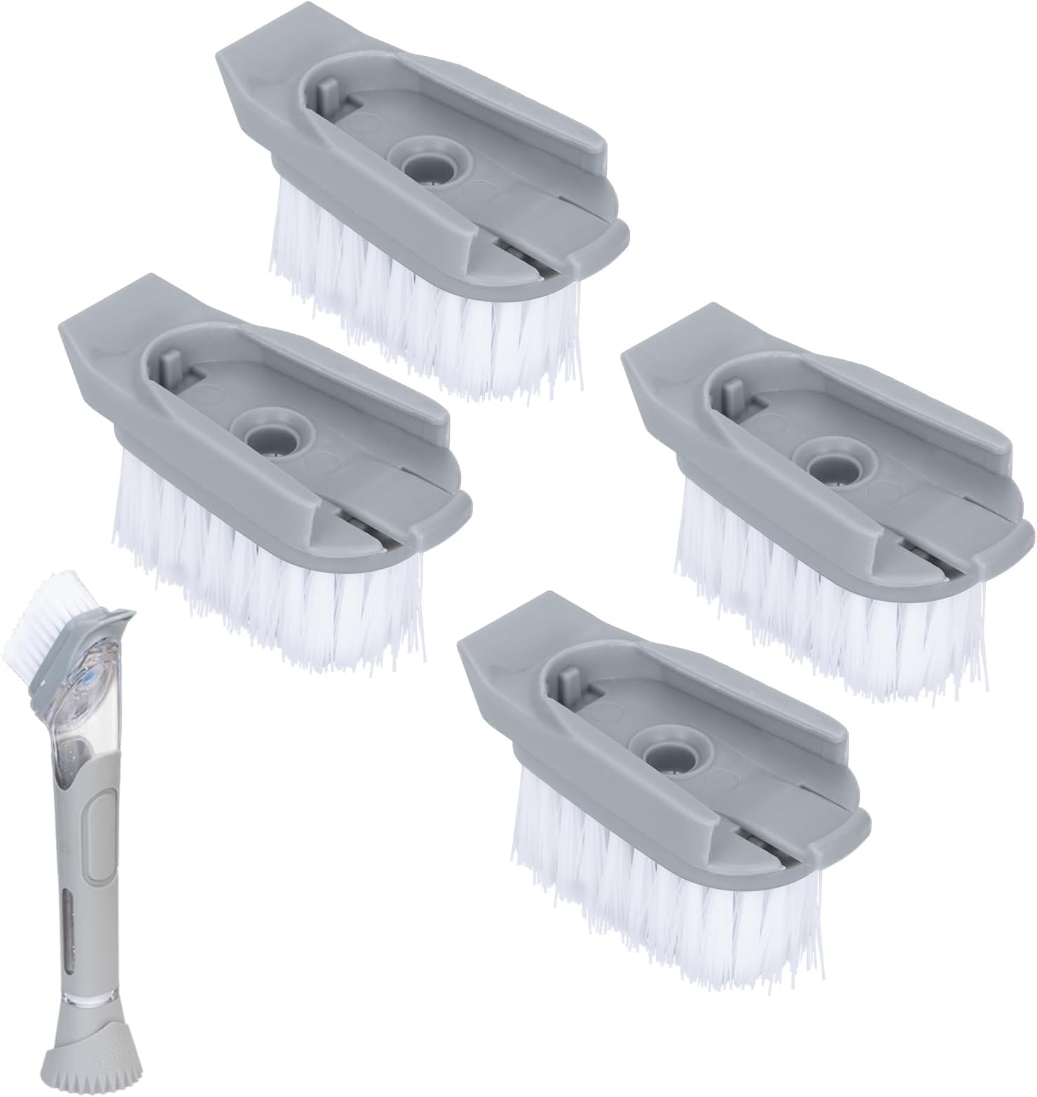 Brush Refills Compatible with Scrub Daddy, Dish Brush Replacement Head Compatible with Scrub Daddy Dish Wand, Brush Dispenser Refill Fits Soap Dispensing Handle (4 Pack)