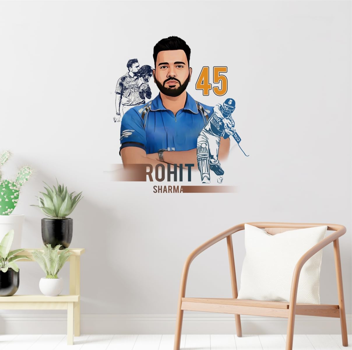 Rawpockets Rohit Sharma Cricket Wall Sticker Self Adhesive Wall Sticker (B0D985X9PQ) Amazon Price History, Amazon Price Tracker