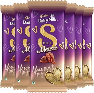Dairy Milk Silk Mousse Valentine's Gift Pack Chocolate Bars, 48.5 g (Pack of 6)
