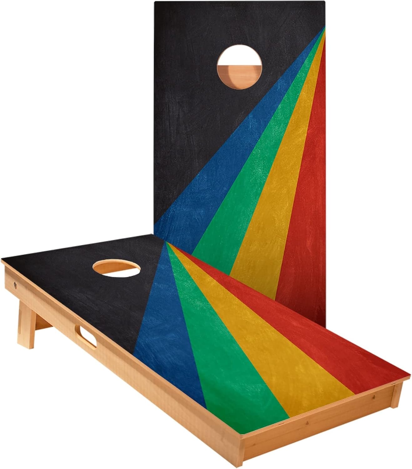 Angled Stripes Cornhole Boards - Includes (2) Boards (Resin Bags) + (1) Black Carrying Case