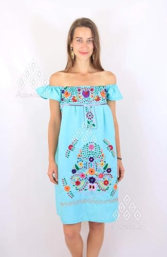 Amazon vestidos mexicanos bordados Clearance