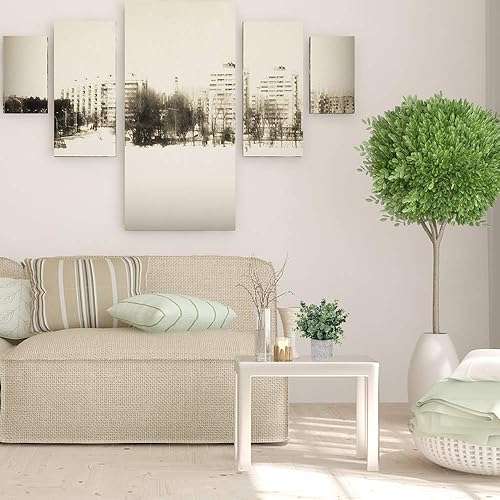 Miniatura 7 de Winlyn Mini plantas en maceta, eucalipto artificial, boj, romero vegetación en macetas, hierbas sintéticas en maceta, plantas de interior pequeñas