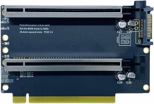 PCIE X16 to PCIE X8X8 Expansion Card PCIExpress3.0 x16 Adapters Card Power PCIEX16 Card