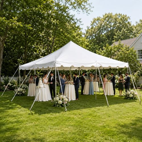 Party Tents Direct 20’ x 20’ Weekender Canopy Pole Tent...