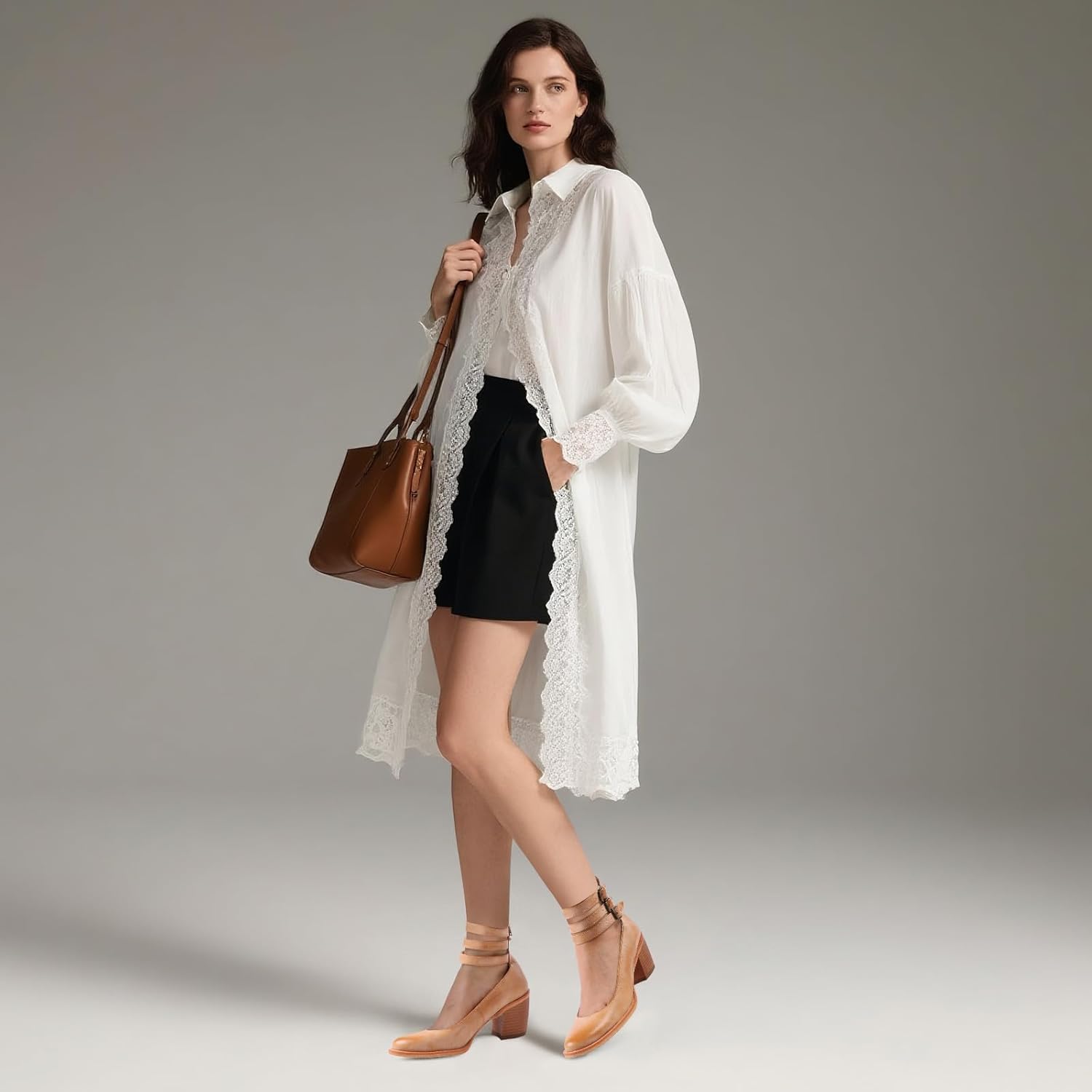 FancyQueen Mary Jane Pumps, Vintage Mary Janes Heels Chunky Round Toe Mary Jane Shoes with Adjustable Buckles Back Zipper - Image 6