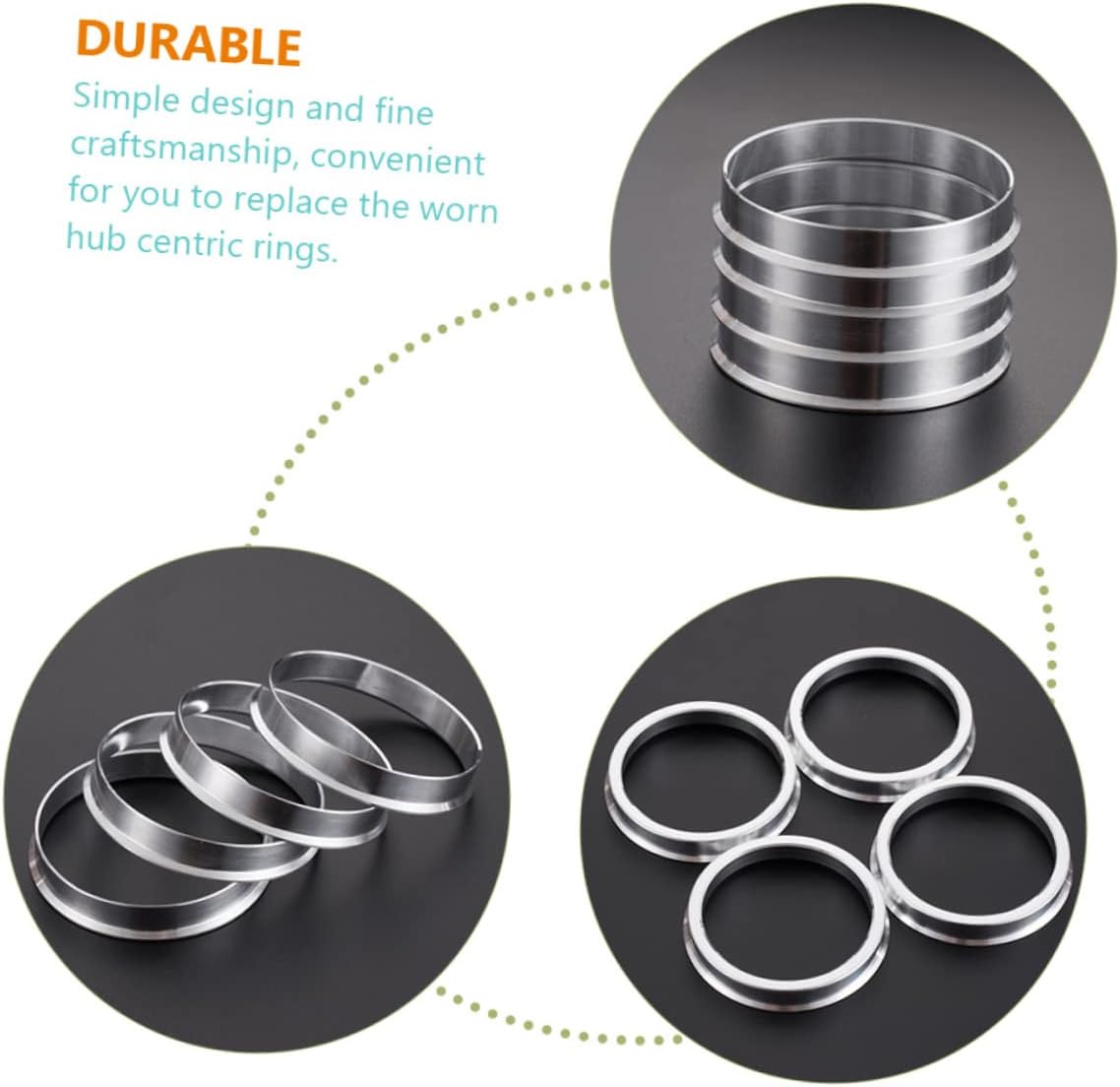 Aluminum Alloy Hub Centric Rings 66.45 to 57.1 4pcs