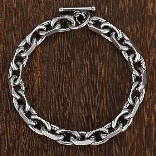 Trendsmax 9Mm Classic Stainless Steel Toggle Clasp Charm Oval Rolo Cable Bracelet Link Chain Silver Tone 7 Inch #TOP4
