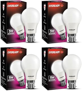 EVEREADY 5W LED Light Bulb, Long Life & Low Maintenance | Mercury-Free, High Efficiency & Glare-Free Light, 100 Lumens Per Watt, Cool Day Light (6500K
