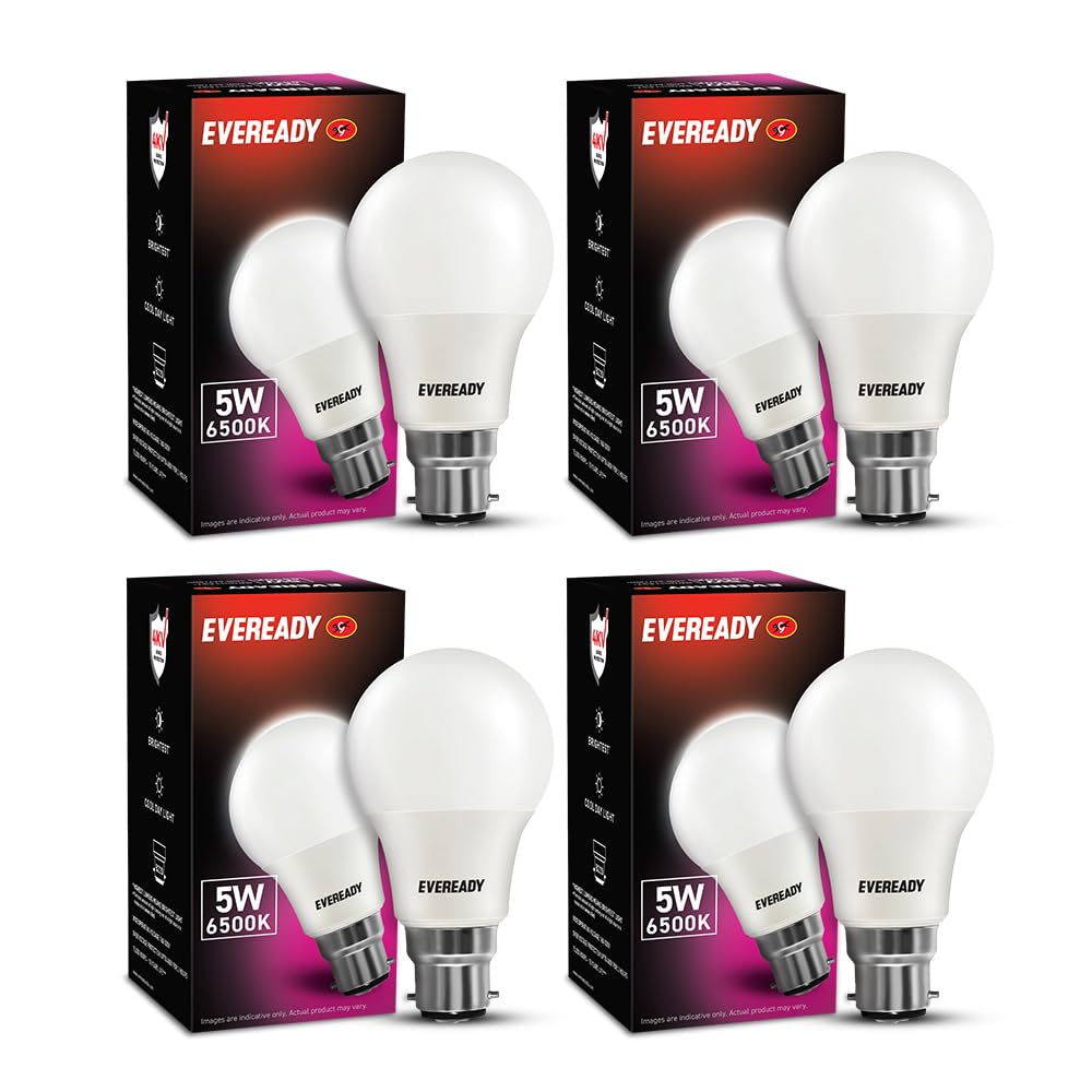 Eveready 5W LED Light Bulb | Long Life & Low Maintenance | Mercury-Free | High Efficiency & Glare-Free Light | 100 Lumens Per Watt | Cool Day Light (6500K) | Pack of 4| b22d-picture-13