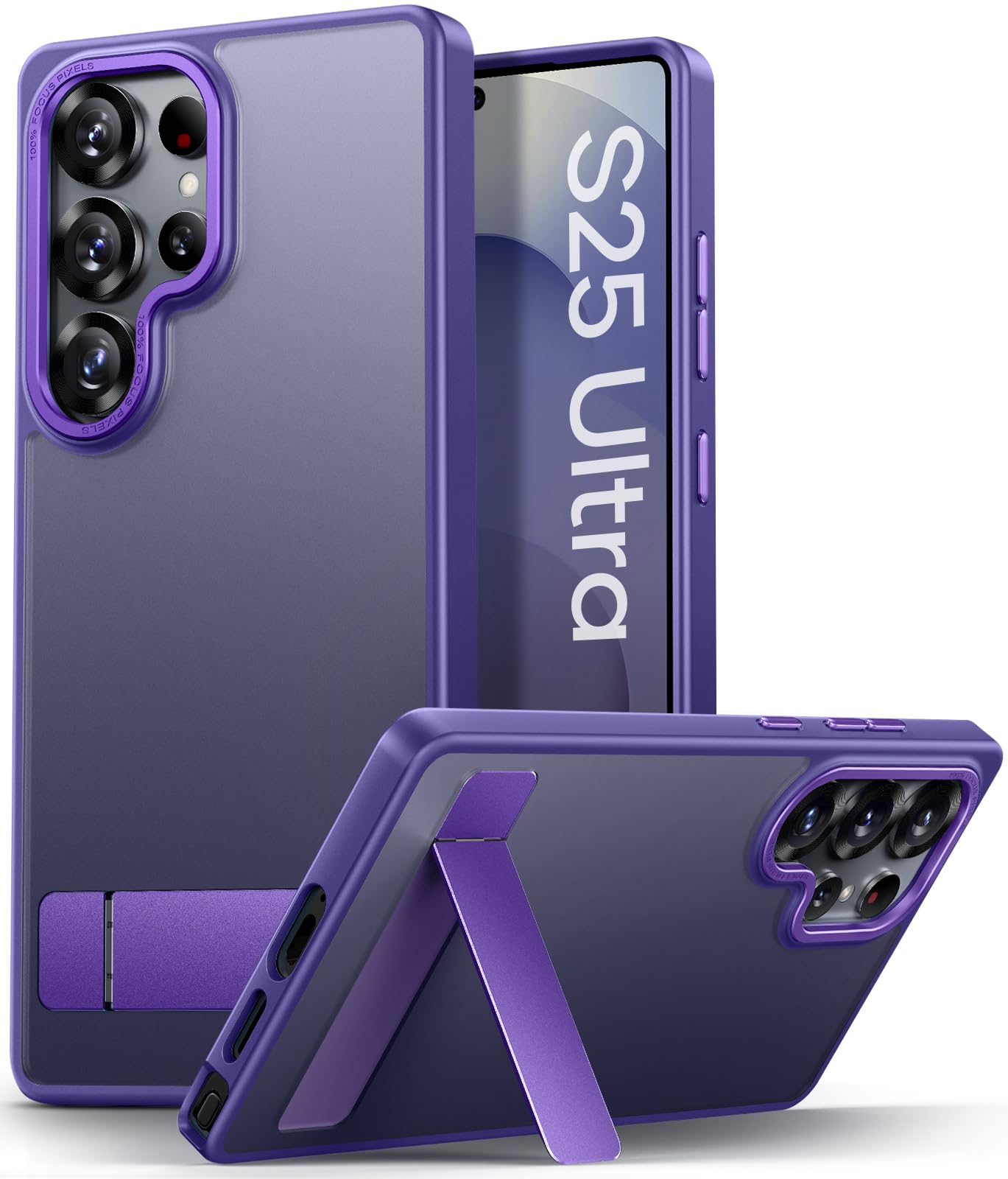 ASAFCASE for Samsung Galaxy S25 Ultra Case with Kickstand, Military-Grade Shockproof Protection & Rugged Protective Back, Translucent Frosted Matte