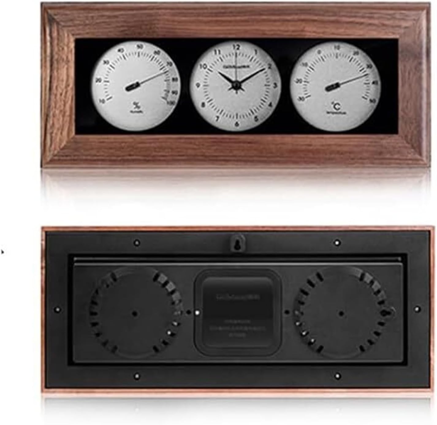 3 in 1 Weather Station Clock, Hang-Stand Design, Combined Temperature and Humidity Clock, Decorative for Home Living Room Kitchen Office