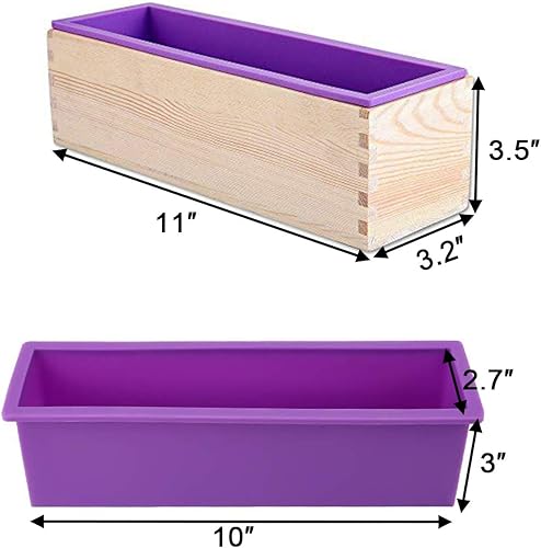 Miniatura 4 de Ogrmar Molde rectangular flexible de silicona para jabón, herramienta DIY para hacer jabón o pasteles 42 oz