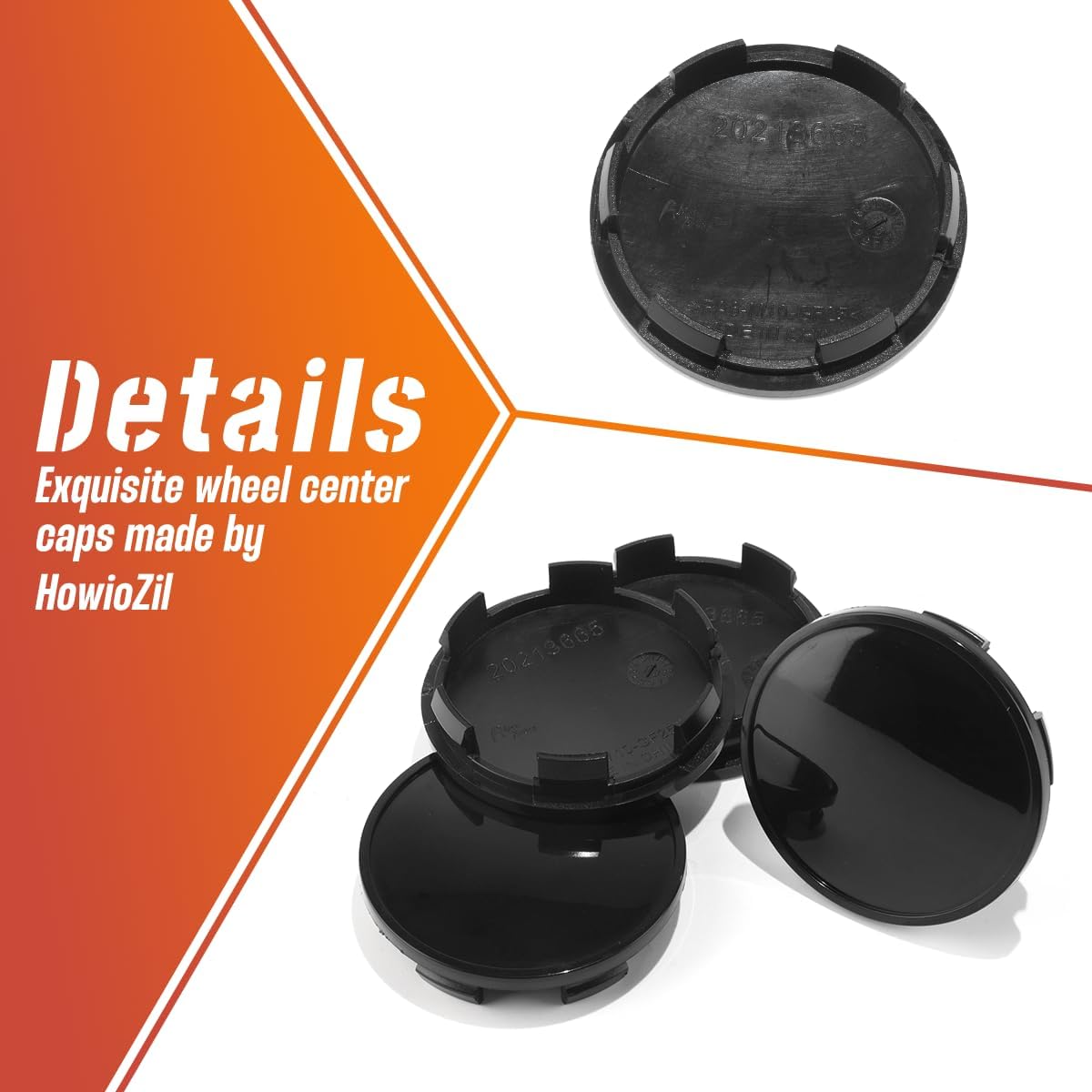 4Pcs 65mm(2.56in) Wheel Center Caps Wheel Rims Replacement 2M5V-1A096 BR3Z-1130-B Black Hub Caps, Compatible with 2001-2012 Mustang 2010-2011 F150 2002-2004 Focus Rim Caps